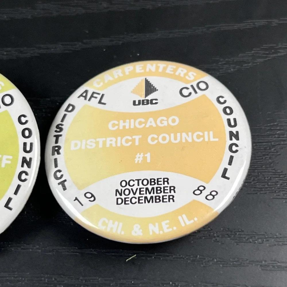 Carpenters District Council 198 Chicago & North East Illinois Push Back Pin